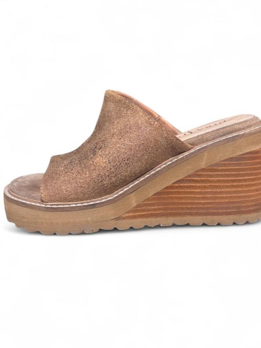 Diba True Cloud Fall light brown leather sandal wedges size 6.5